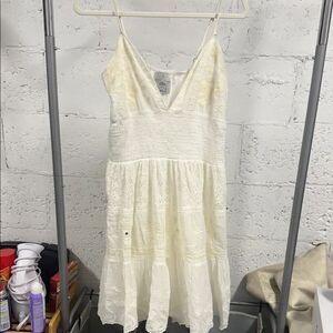 Cute Cream Off White Summer Lace Dress - Spaghetti Strap Size Medium